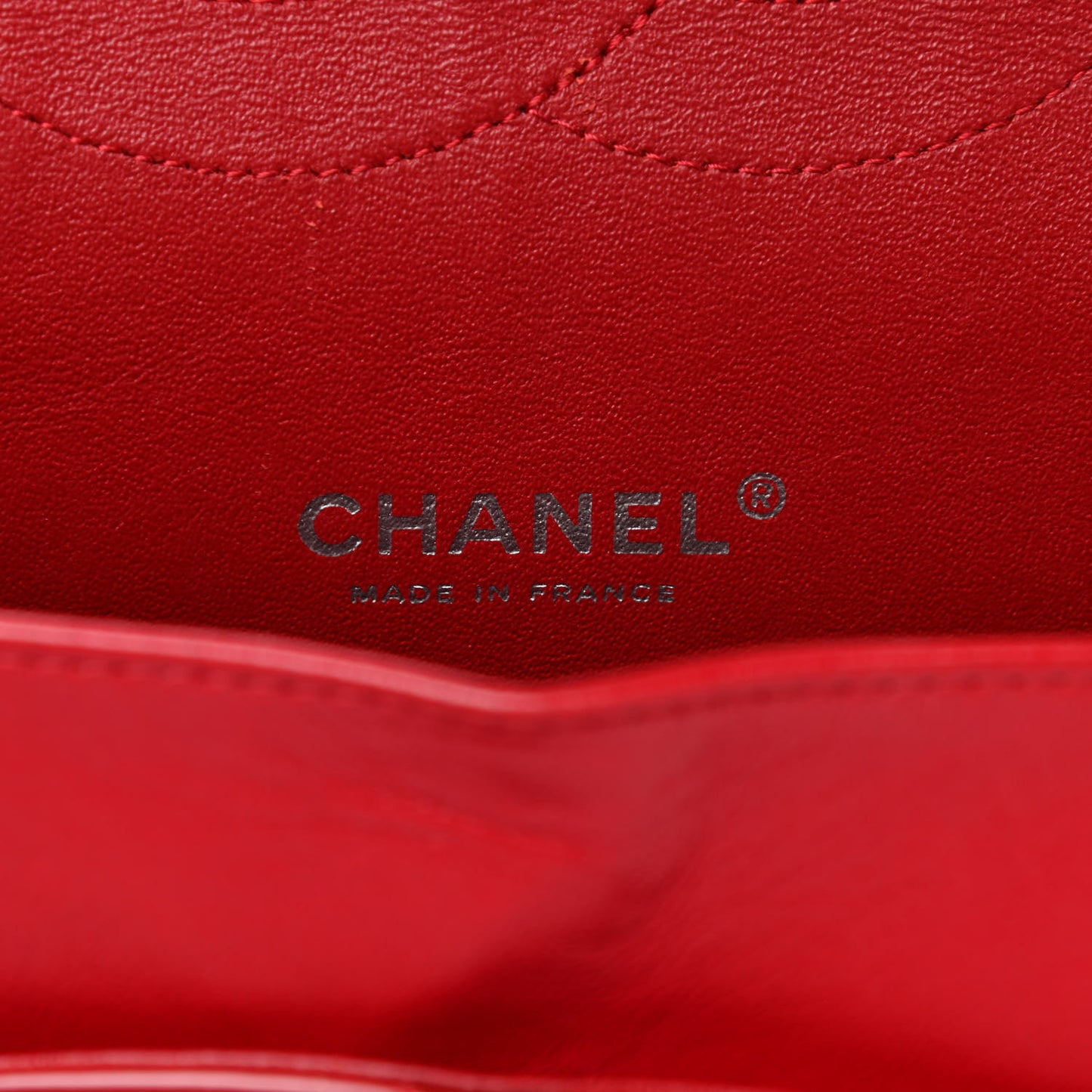 Patent Quilted Maxi Double Flap Red