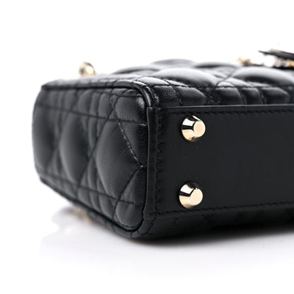 Christian Dior Lambskin Cannage Micro Lady Dior Black 7 of 10