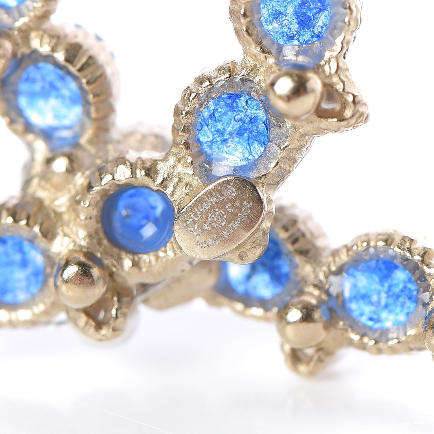 Chanel Gripoix Pearl CC Star Brooch Gold Blue 4 of 4