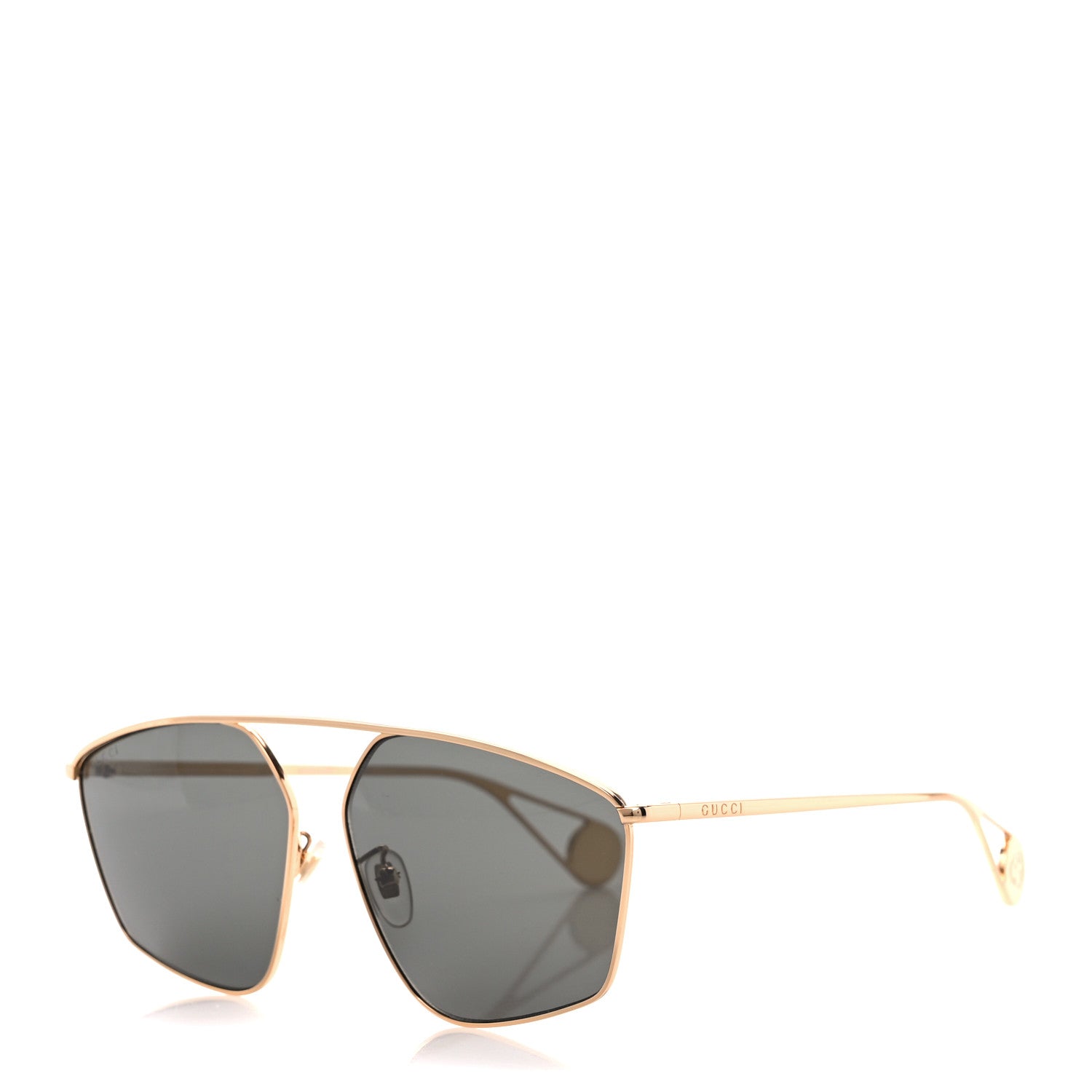 Gucci Square Frame GG0437SA Sunglasses Gold 1 of 8