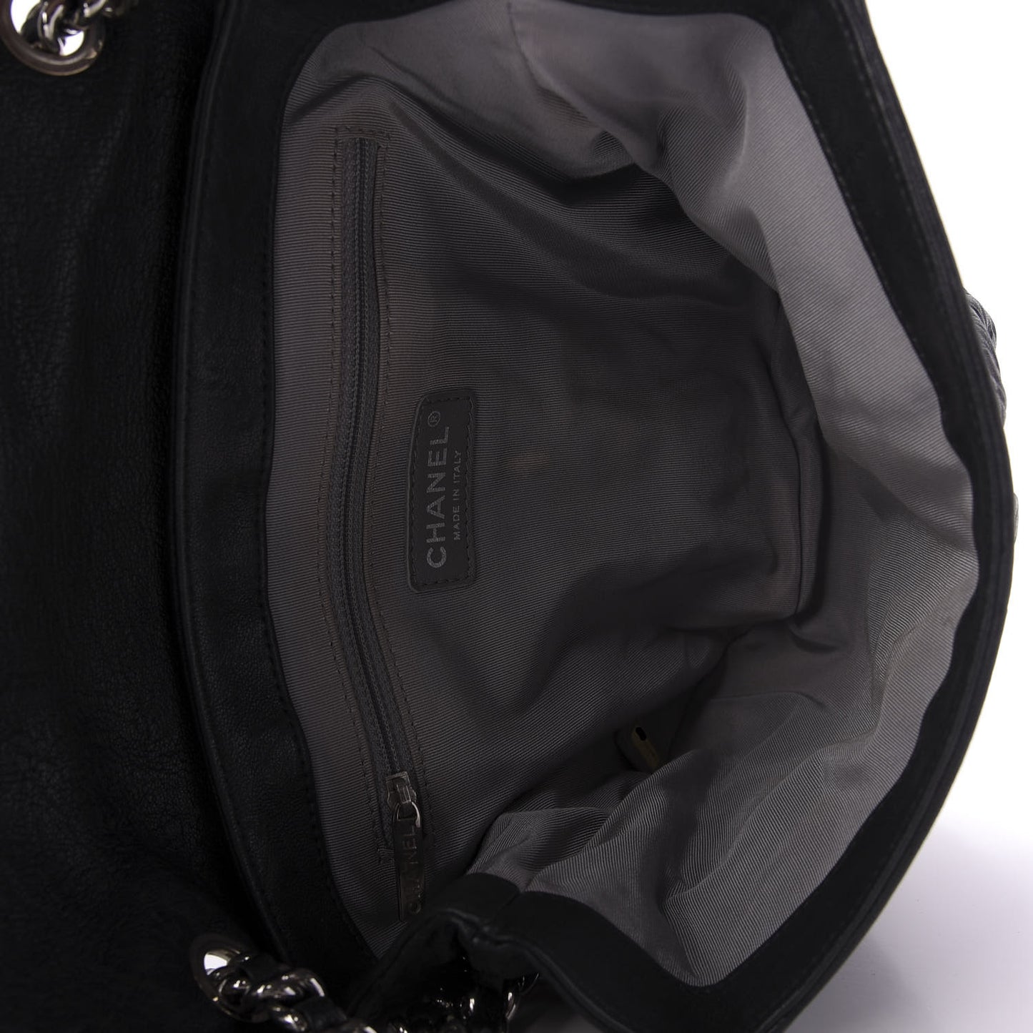Washed Lambskin Quilted Mini Chain Around Flap Black