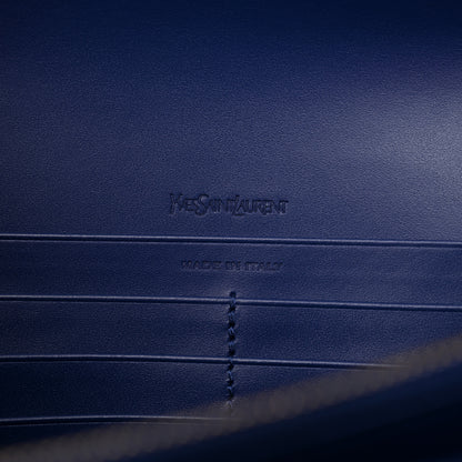 Saint Laurent Patent Calfskin Belle de Jour Chain Clutch Blue 6 of 11