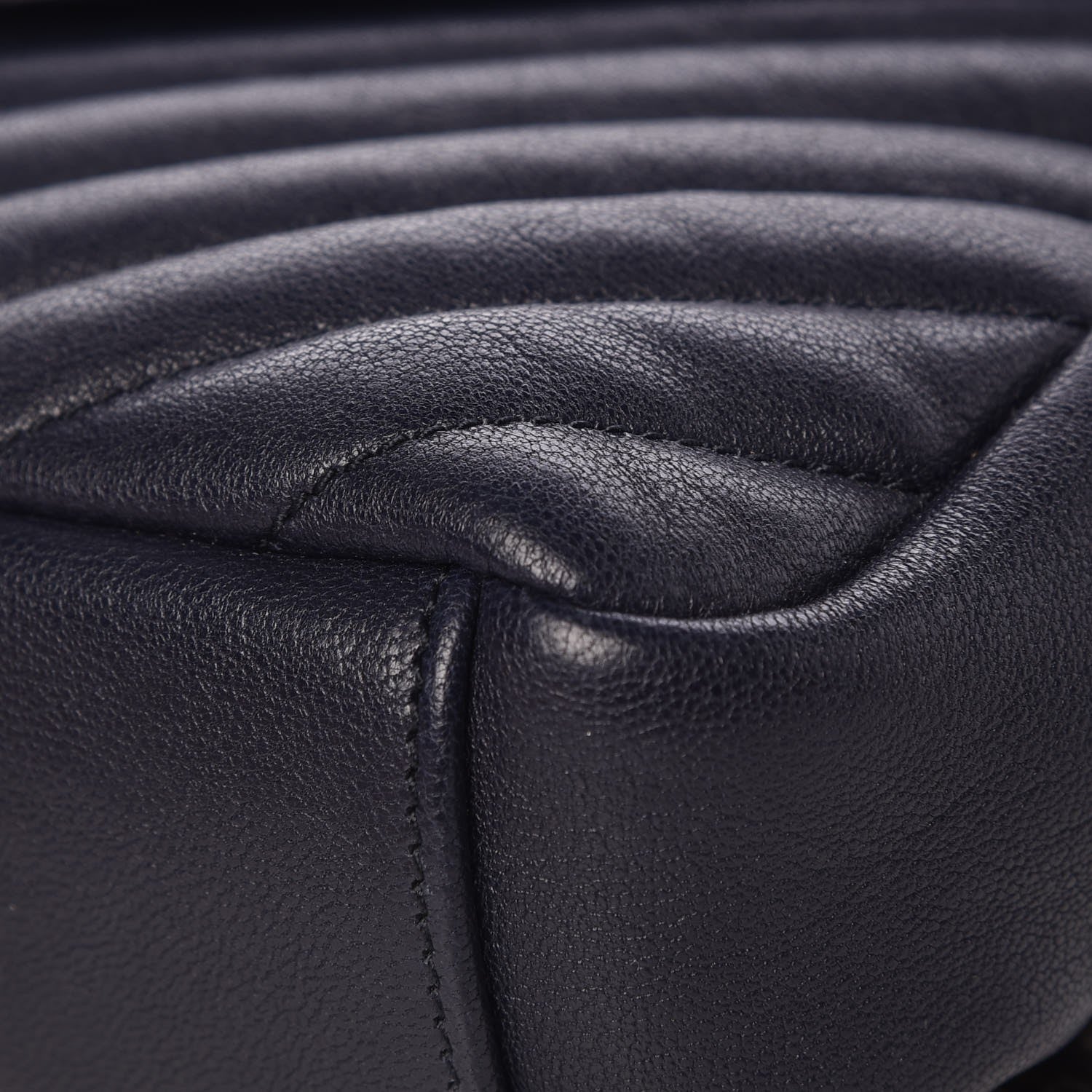 Saint Laurent Sheepskin Matelasse Chevron Monogram Medium College Bag Deep Marine 11 of 27