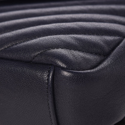 Saint Laurent Sheepskin Matelasse Chevron Monogram Medium College Bag Deep Marine 11 of 27