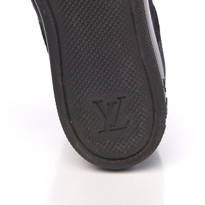 Louis Vuitton Calfskin Suede Monogram Cliff Top Wedge Sneakers 38.5 Black 14 of 14