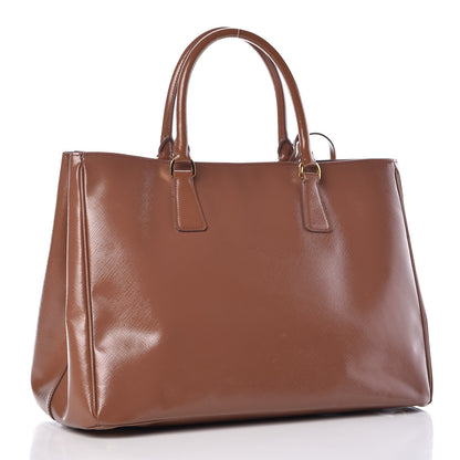 Prada Saffiano Vernice Large Tote Dark Rose 3 of 15