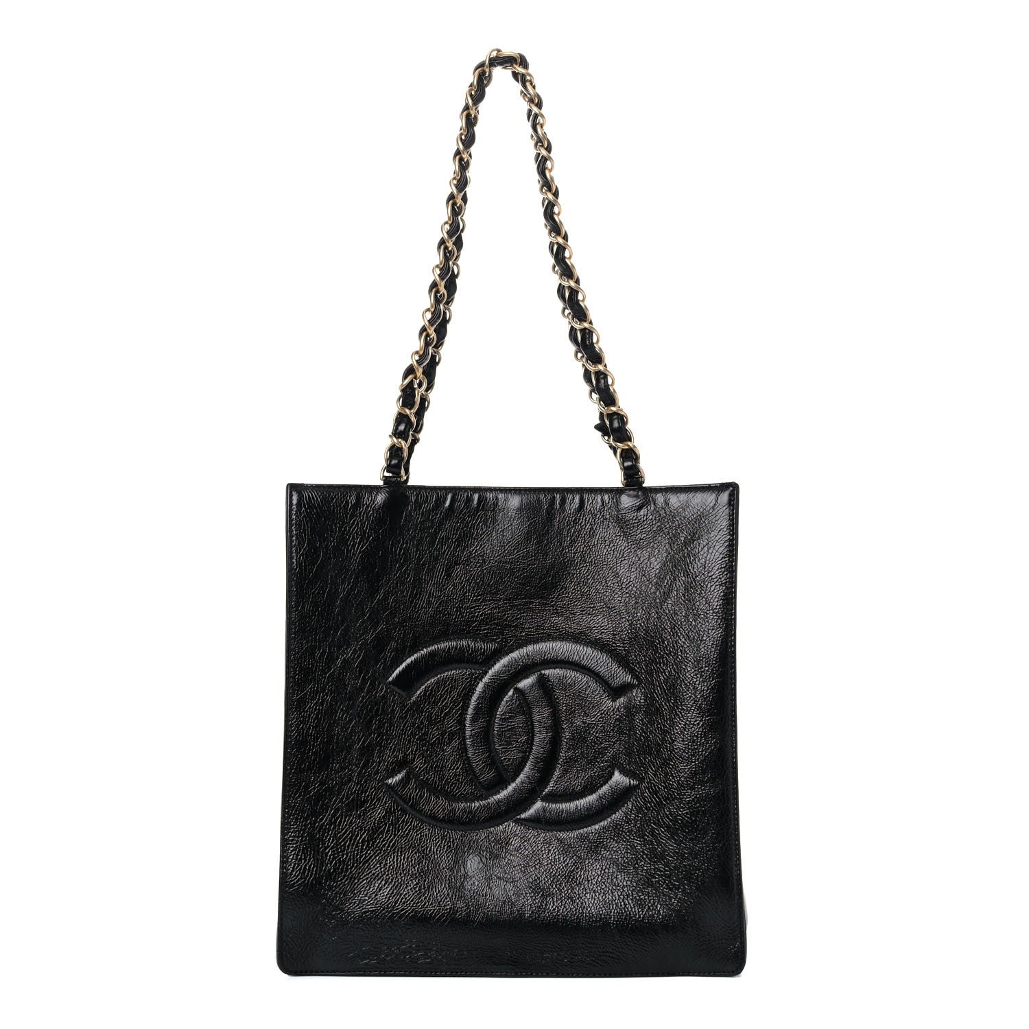 Chanel Shiny Aged Calfskin North South Shopping Bag Black 1 of 15