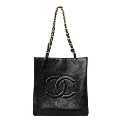 Chanel Shiny Aged Calfskin North South Shopping Bag Black 1 of 15