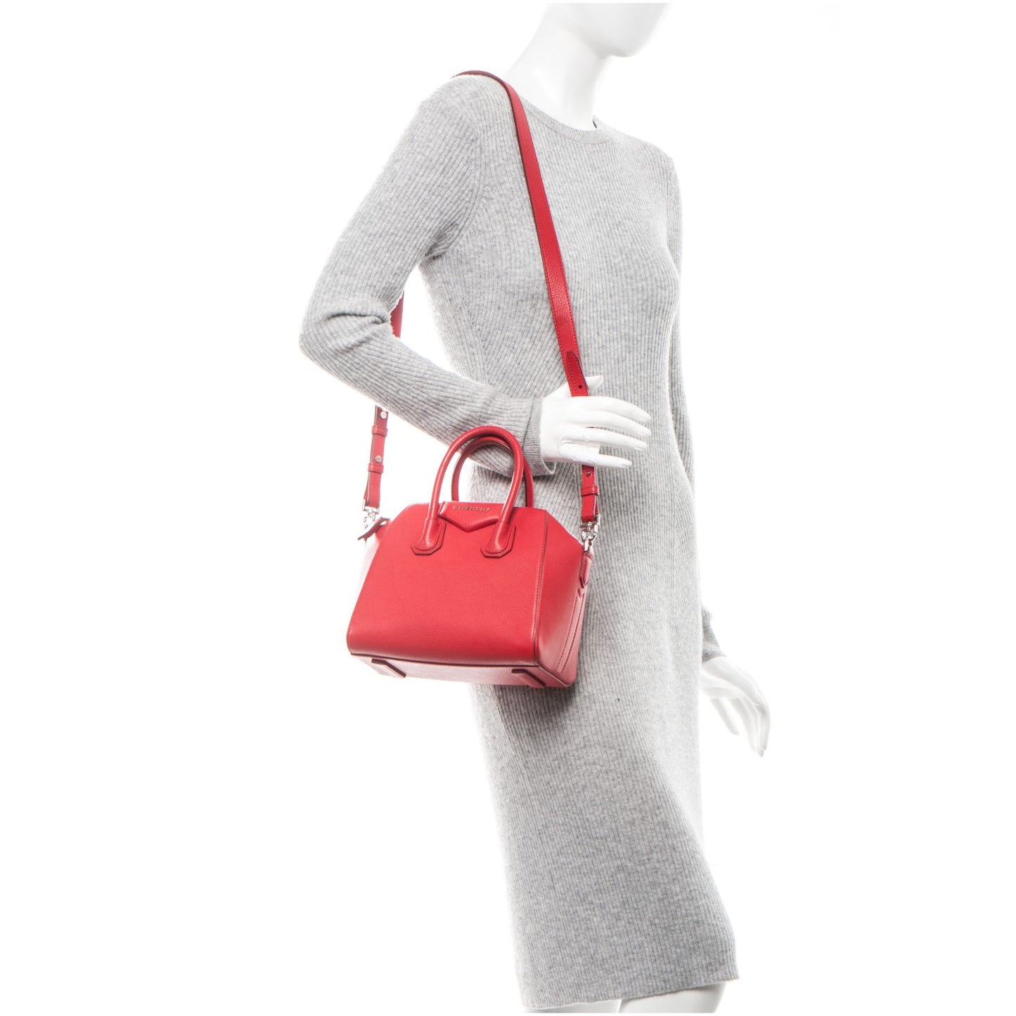 Sugar Goatskin Mini Antigona Medium Red