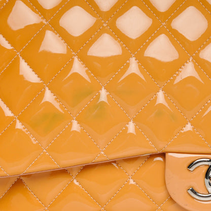 Chanel Patent Maxi Quilted Double Flap Light Orange 8 of 24