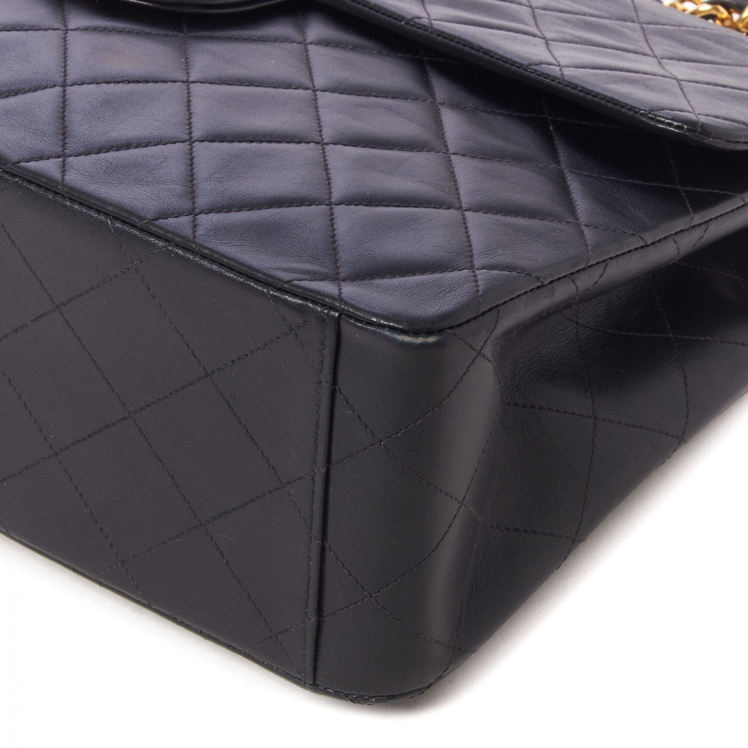 Chanel Lambskin Quilted XL Jumbo Single Flap Black 5 of 10