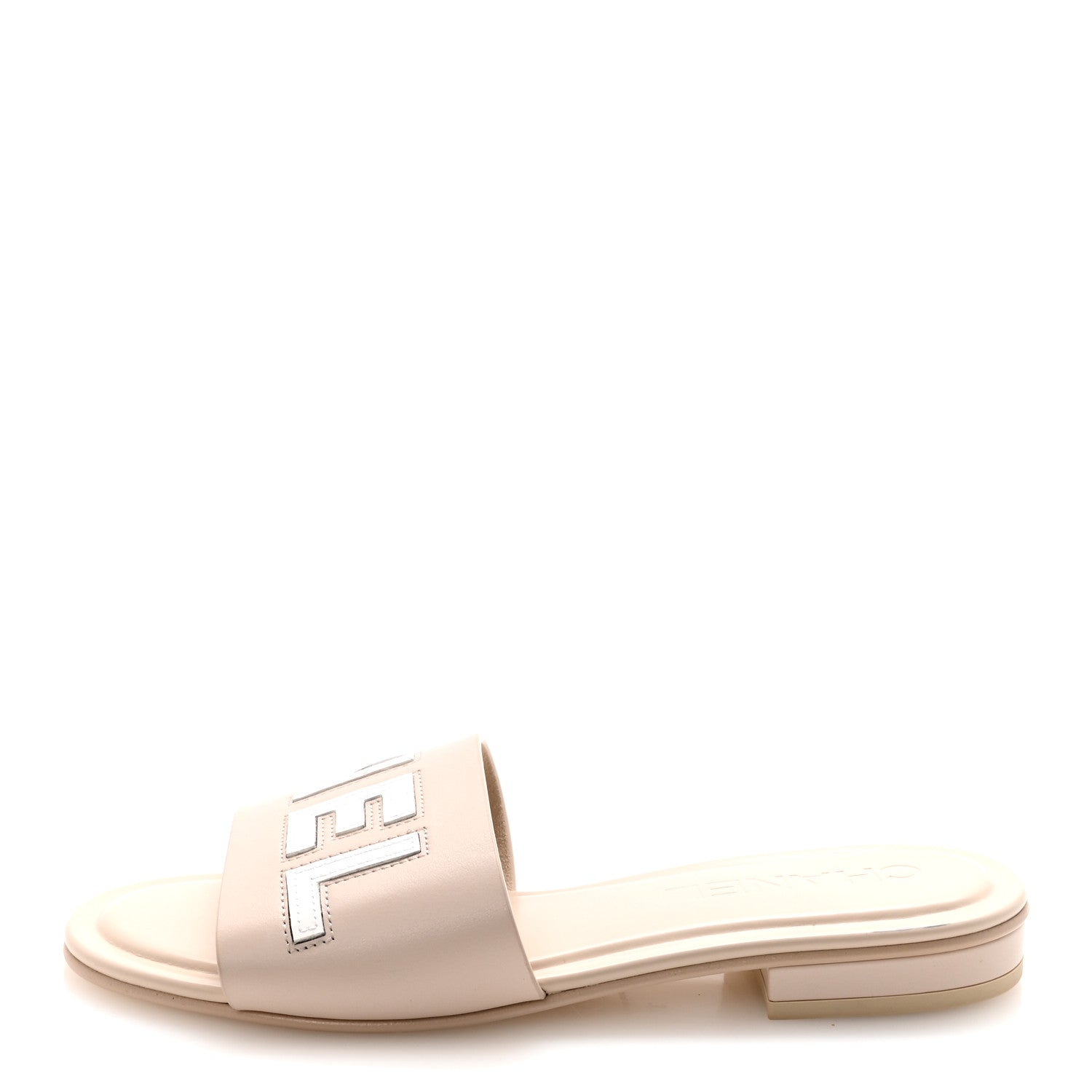 Chanel Calfskin Patent Calfskin Logo Mules 35 Beige 37 Beige 1 of 10