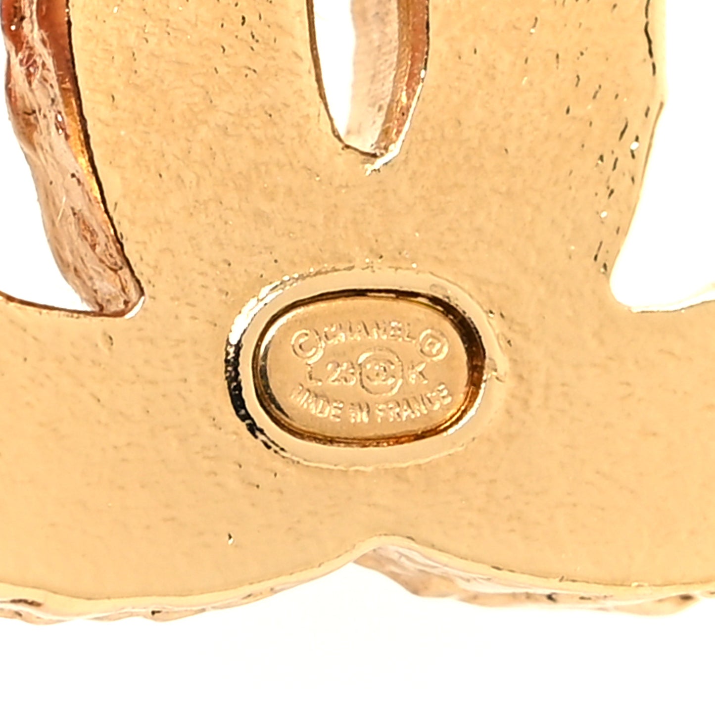 Metal Enamel CC Earrings Pink Gold