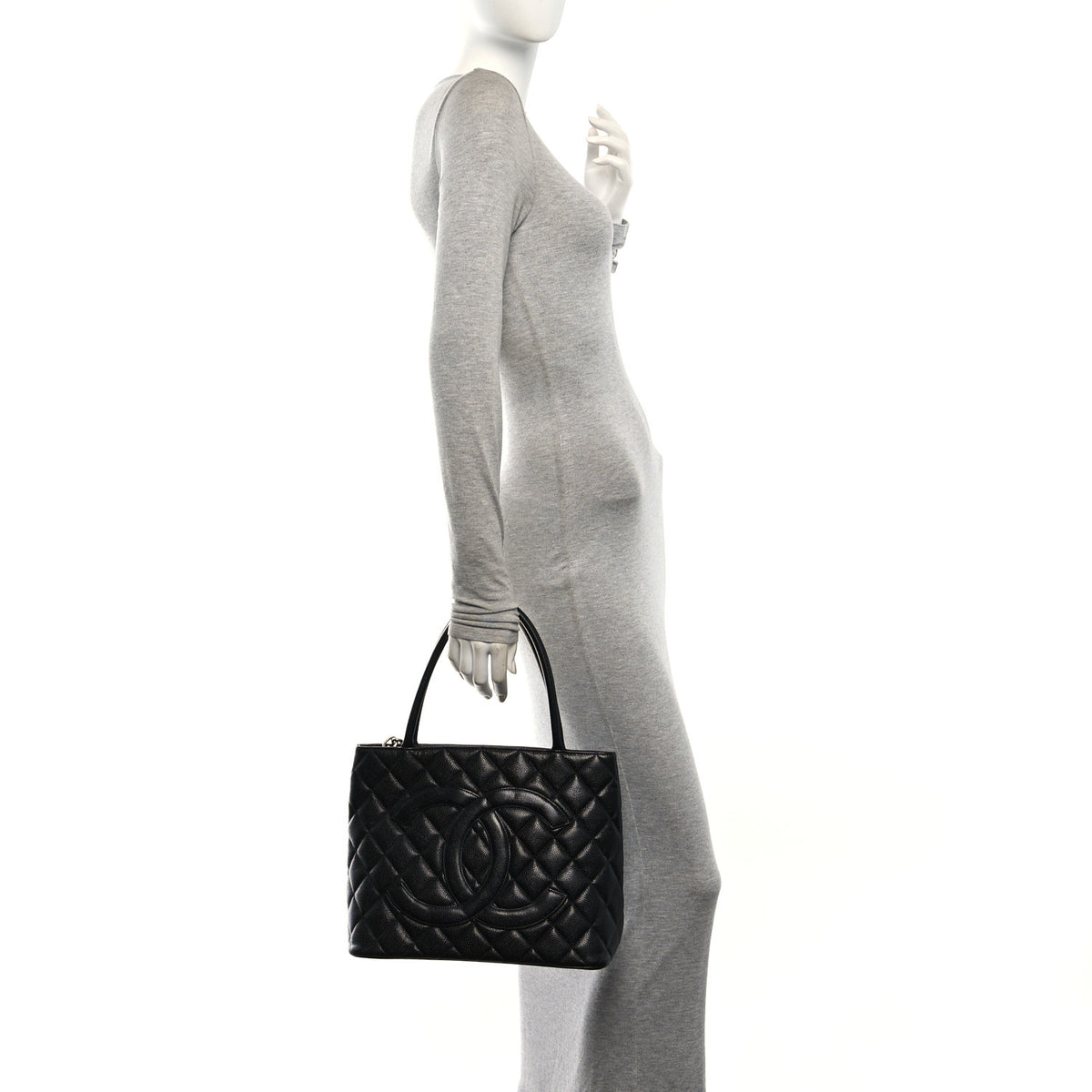 Chanel Caviar Quilted Medallion Tote Black 2 of 10