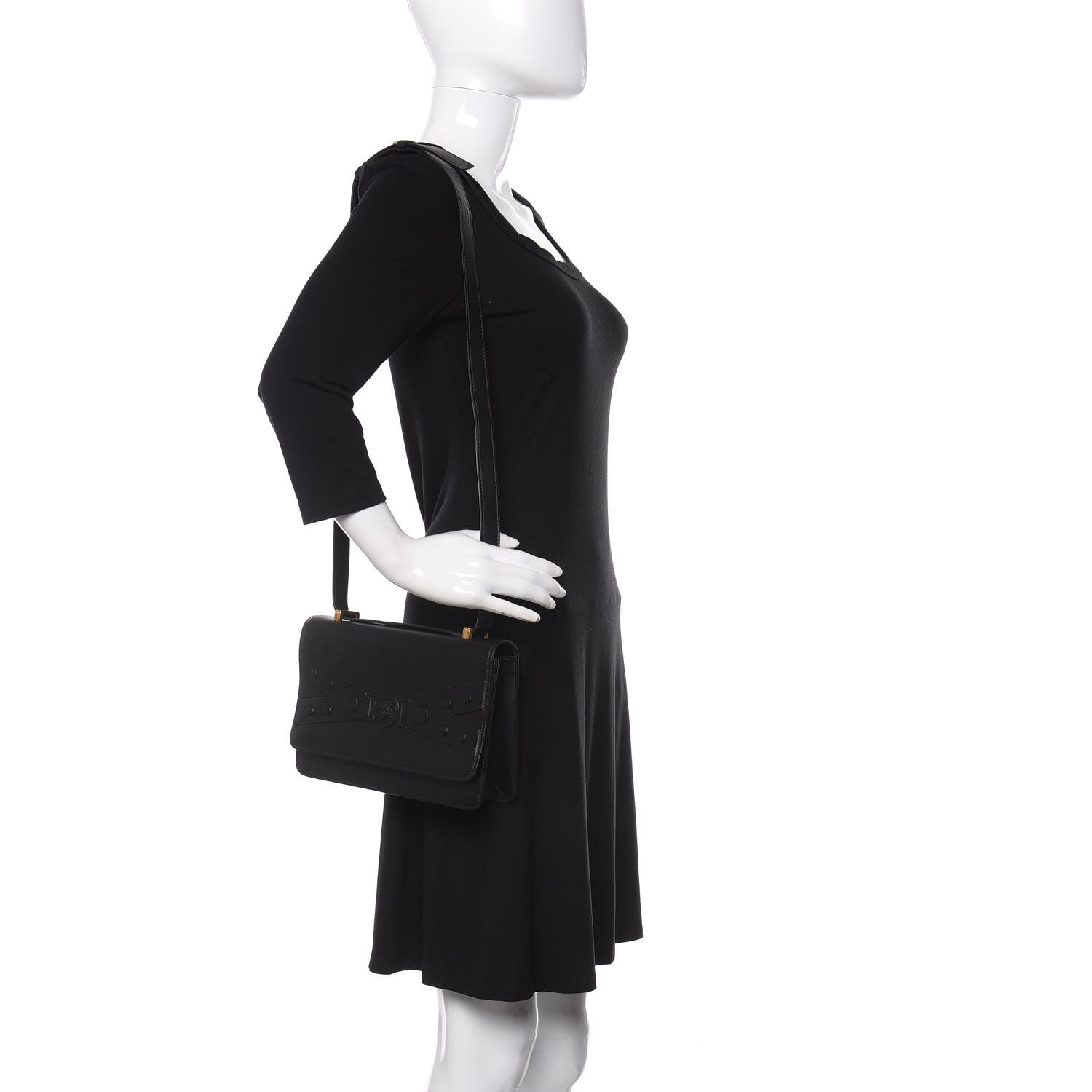 Versace Calfskin Tribute X Shoulder Bag Black 2 of 10