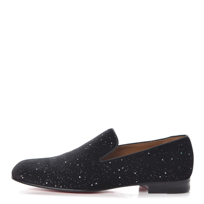 Christian Louboutin Crosta Veau Velours Mens Dandelion Flat Loafers 41.5 Black 1 of 8
