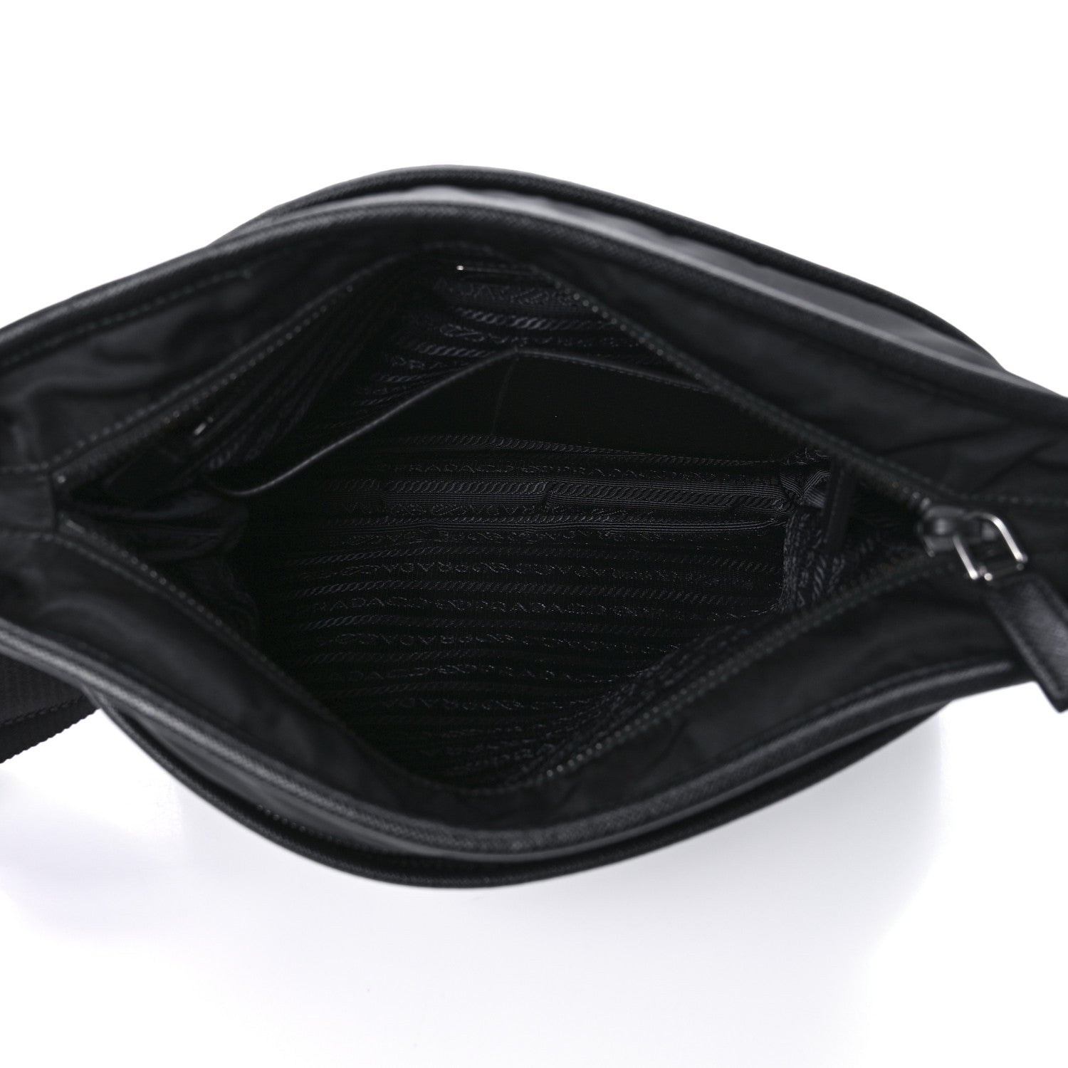 Prada Tessuto Nylon Saffiano Flat Messenger Bag Black 5 of 10