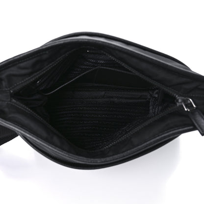 Prada Tessuto Nylon Saffiano Flat Messenger Bag Black 5 of 10