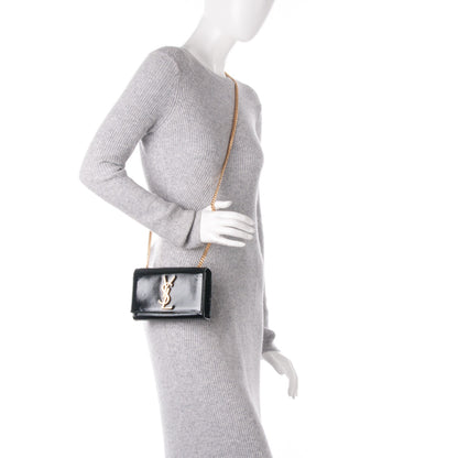 Saint Laurent Patent Small Monogram Kate Satchel Black 2 of 6