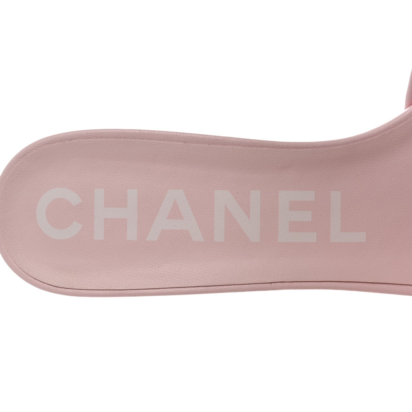 Lambskin Quilted Textured CC Mules 39.5 Light Pink