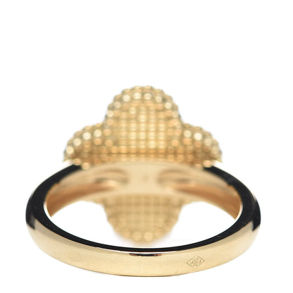Van Cleef & Arpels 18K Yellow Gold Black Onyx Diamond Vintage Alhambra Ring 53 6.25 4 of 6