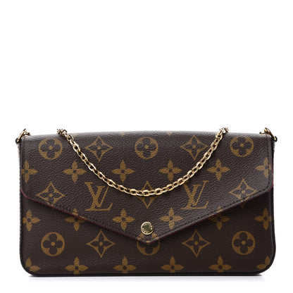 Louis Vuitton Monogram Pochette Felicie Chain Wallet Fuchsia 1 of 12