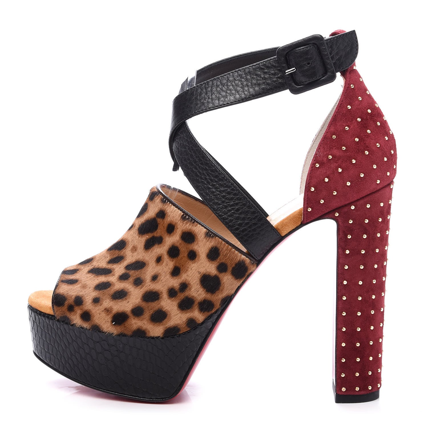 Christian Louboutin Calf Hair Leopard Print Bingirl Plume 130 Pump 37 Multicolor 1 of 9