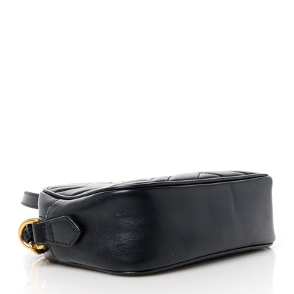 Gucci Calfskin Matelasse Mini GG Marmont Chain Shoulder Bag Black 4 of 11