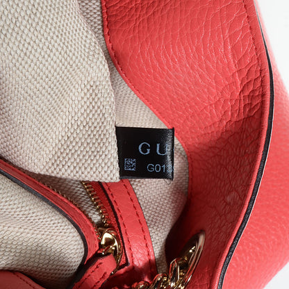 Gucci Pebbled Calfskin Medium Soho Chain Shoulder Bag Begonia Pink 8 of 9
