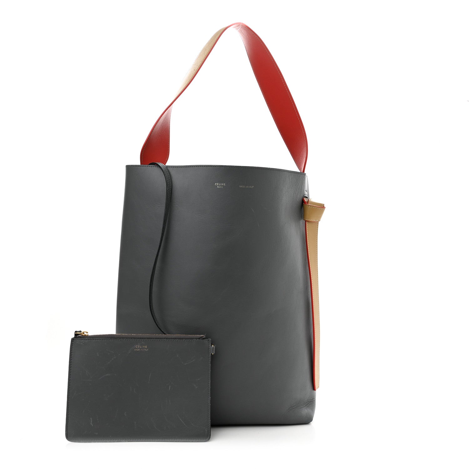 Celine Shiny Smooth Calfskin Small Twisted Cabas Kohl Cloud 1 of 12