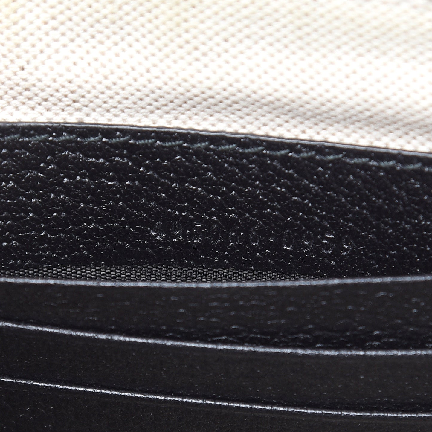 Dollar Calfskin Boar Effect Bee Star Zip Wristlet Pouch Black
