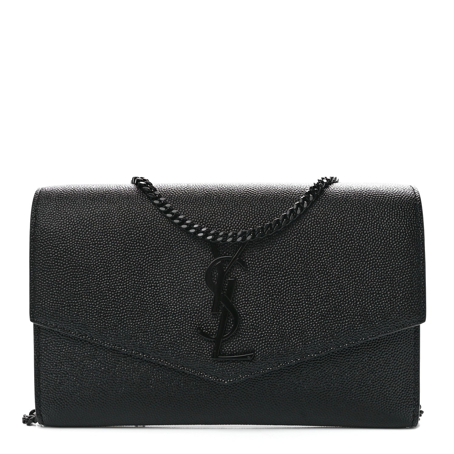 Saint Laurent Grain De Poudre Uptown Chain Wallet Black 3 of 14