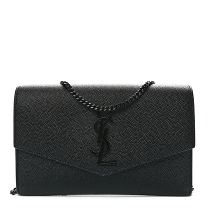 Saint Laurent Grain De Poudre Uptown Chain Wallet Black 3 of 14