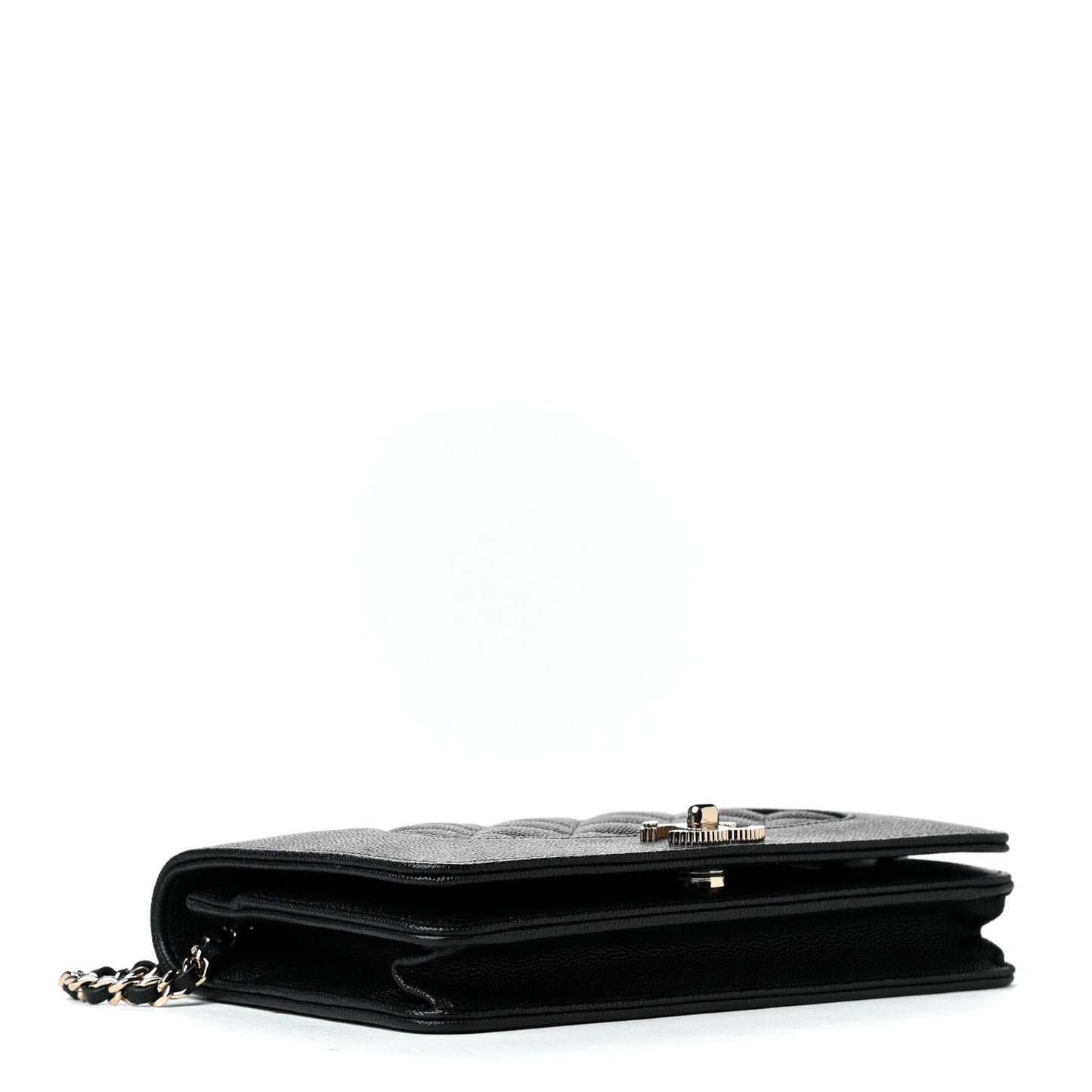 Caviar Quilted Vintage Mademoiselle Wallet On Chain WOC Black