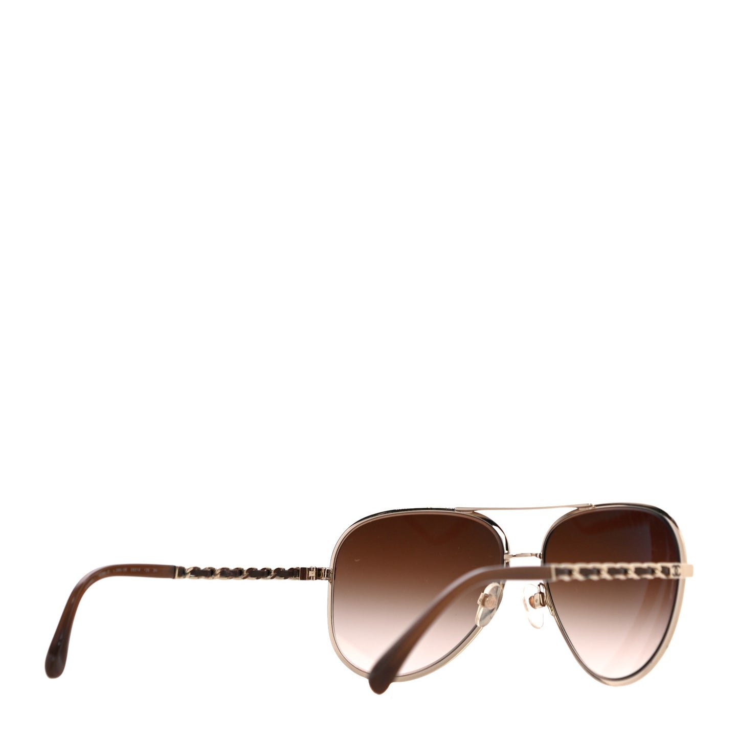 Lambskin Aviator Chain Sunglasses 4194-Q Gold