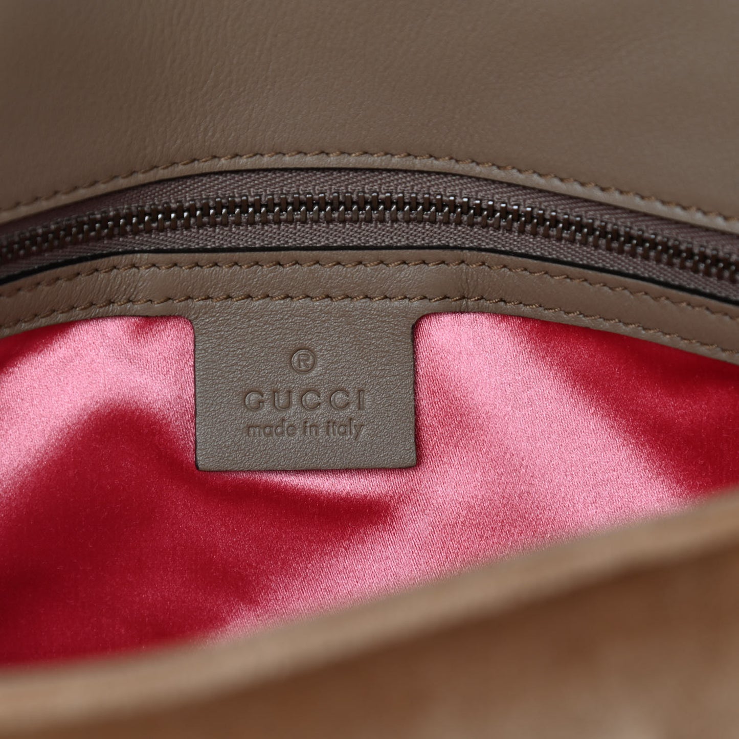 Velvet Matelasse Small GG Marmont Shoulder Bag Taupe