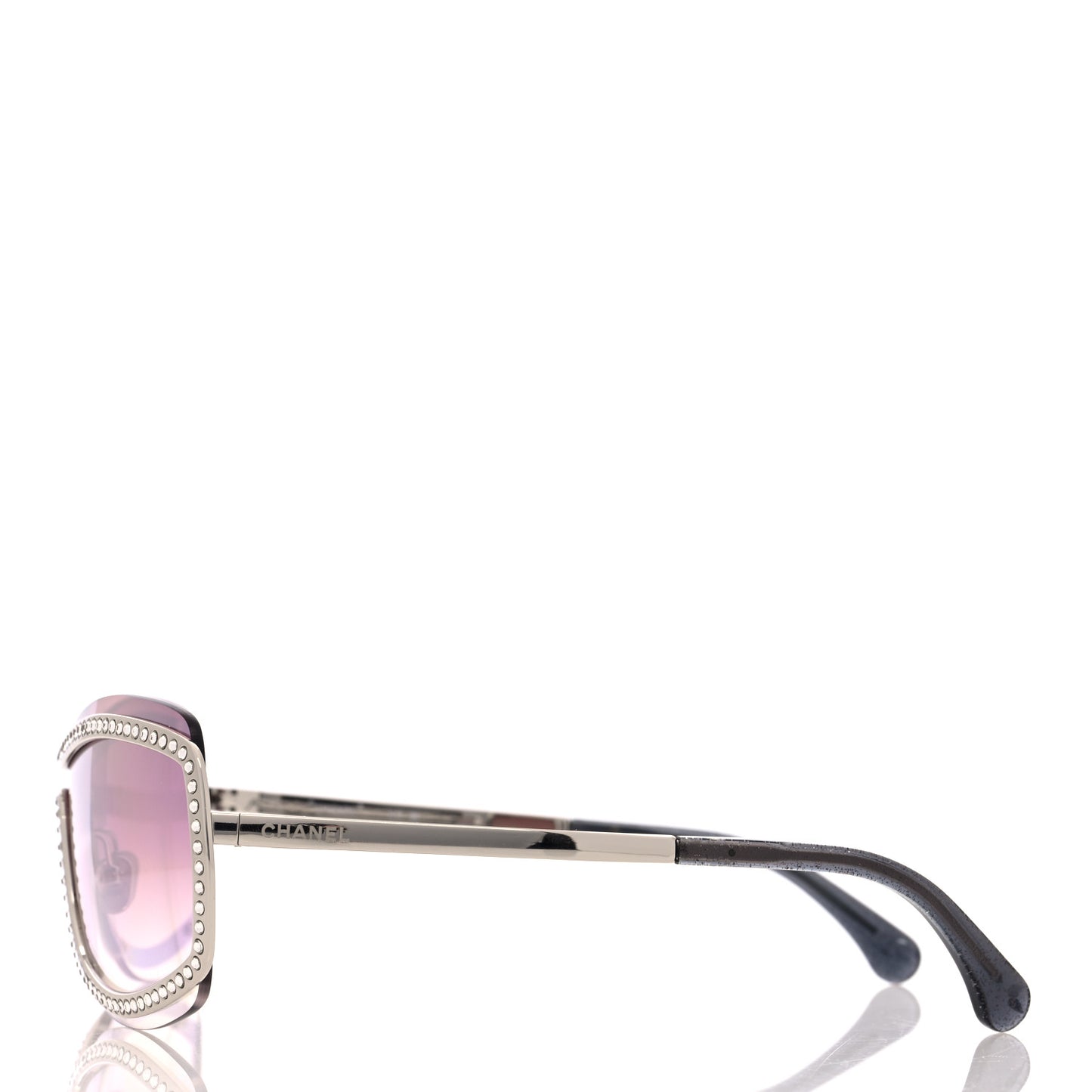Nylon Crystal Mirrored CC Shield Sunglasses 9563-B Pink