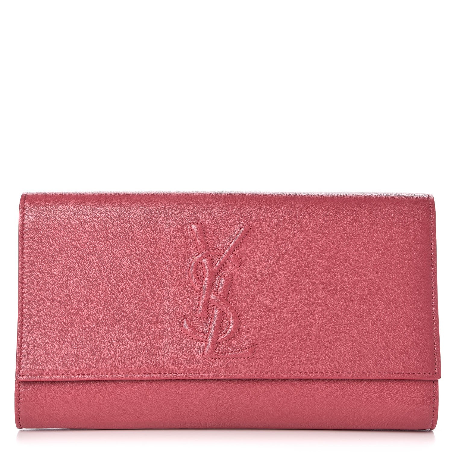 Saint Laurent Calfskin Monogram Large Belle De Jour Clutch Pink 1 of 8
