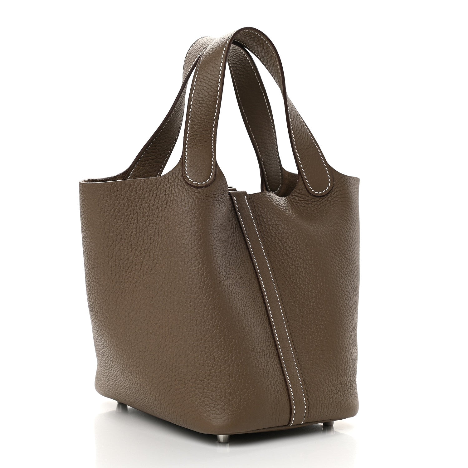 Hermes Taurillon Clemence Picotin Lock 18 PM Etoupe 2 of 8