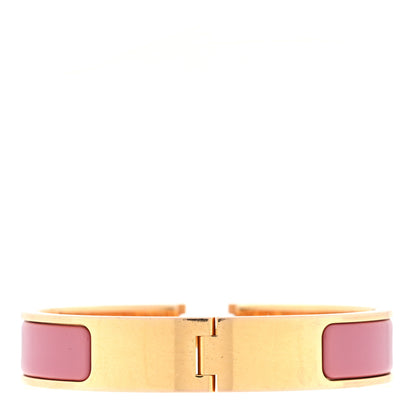 Hermes Enamel Narrow Clic Clac H Bracelet PM Rose Velours 2 of 3