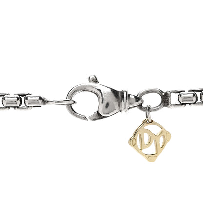 David Yurman Sterling Silver 14K Yellow Gold Blue Topaz 12mm Albion Pendant Box Chain Necklace 4 of 5