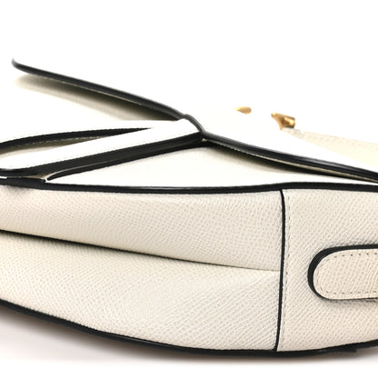 Christian Dior Grained Calfskin Saddle Bag White 10 of 11