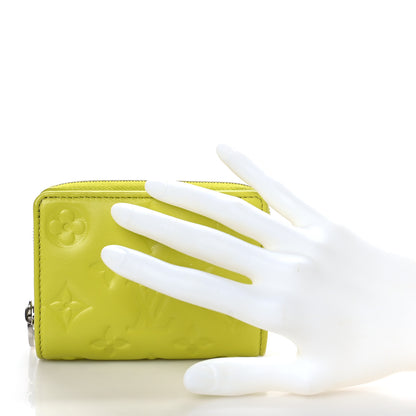Louis Vuitton Lambskin Embossed Monogram Lou Coussin Wallet Acid Green 2 of 12