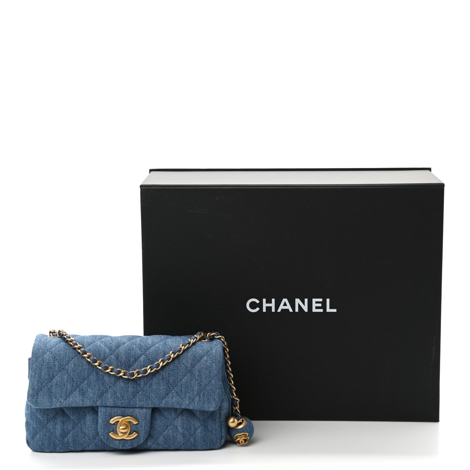 Chanel Denim Quilted Mini Pearl Crush Rectangular Flap Blue 11 of 11