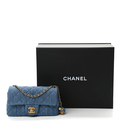 Chanel Denim Quilted Mini Pearl Crush Rectangular Flap Blue 11 of 11