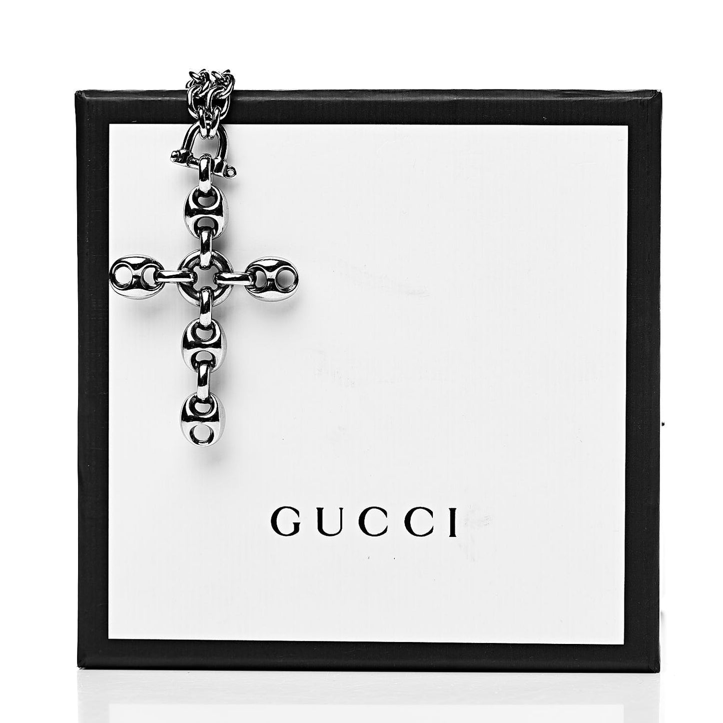 Sterling Silver Link Cross Pendant Necklace
