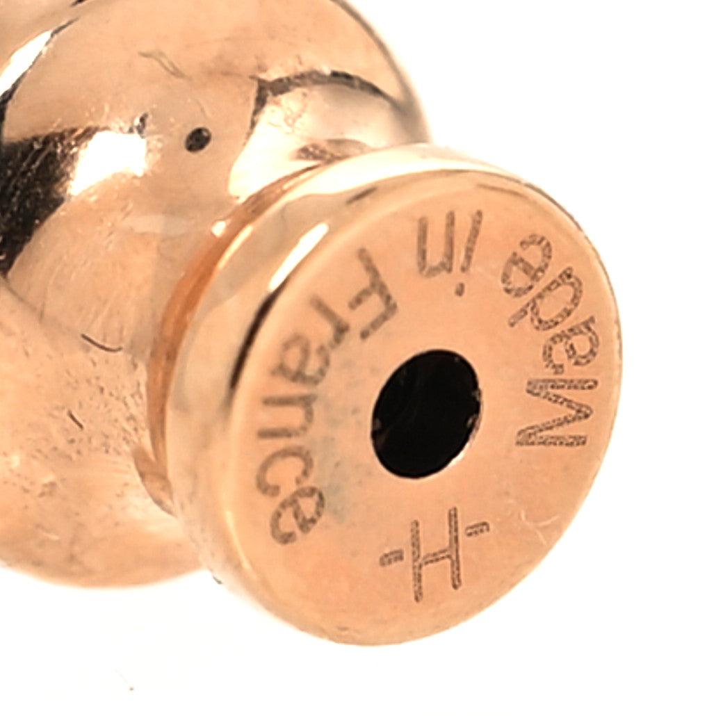 Hermes Rose Gold Lacquered Pop H Earrings Marron Glace 5 of 5
