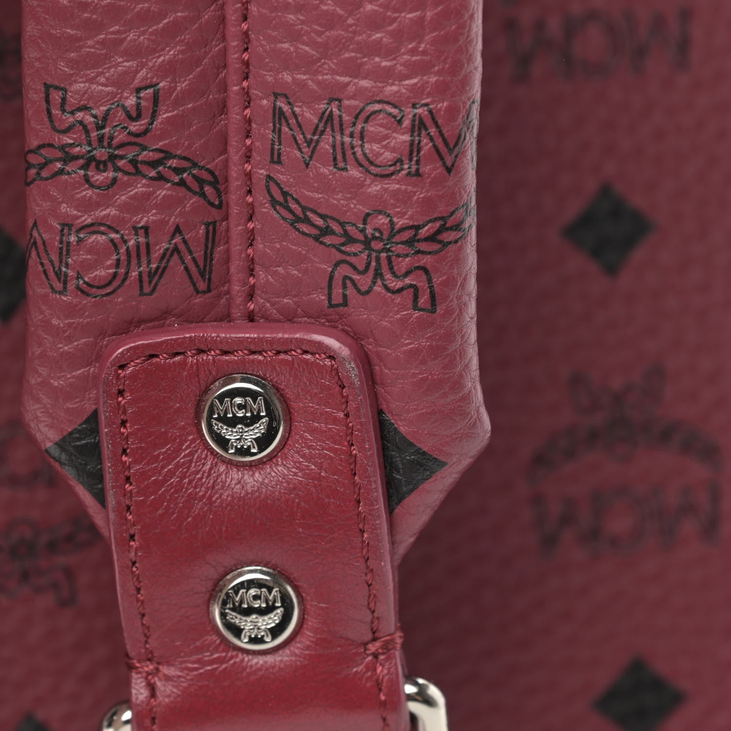 MCM Visetos Studded Medium Stark Backpack Scooter Red 12 of 12