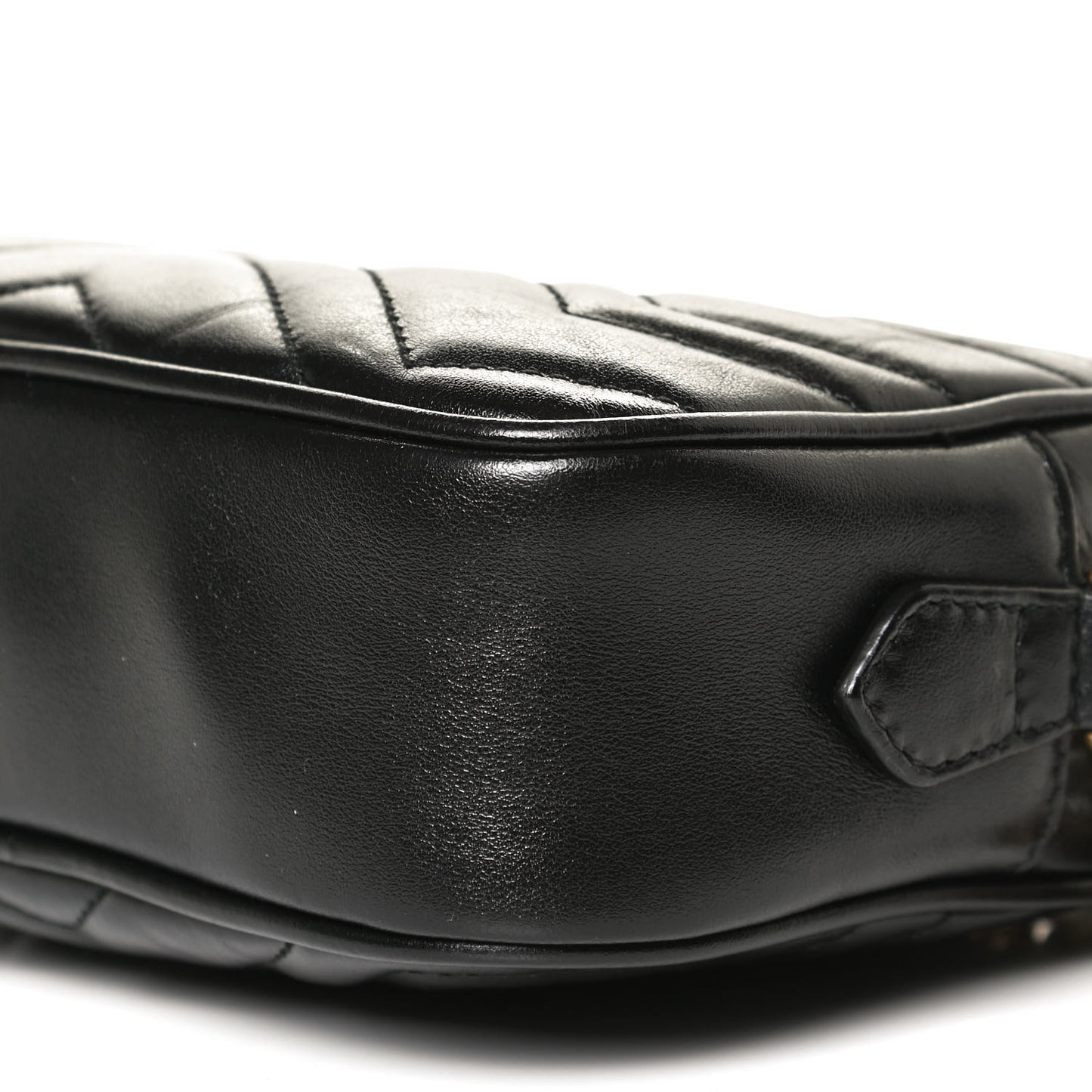 Calfskin Matelasse Mini GG Marmont Chain Shoulder Bag Black