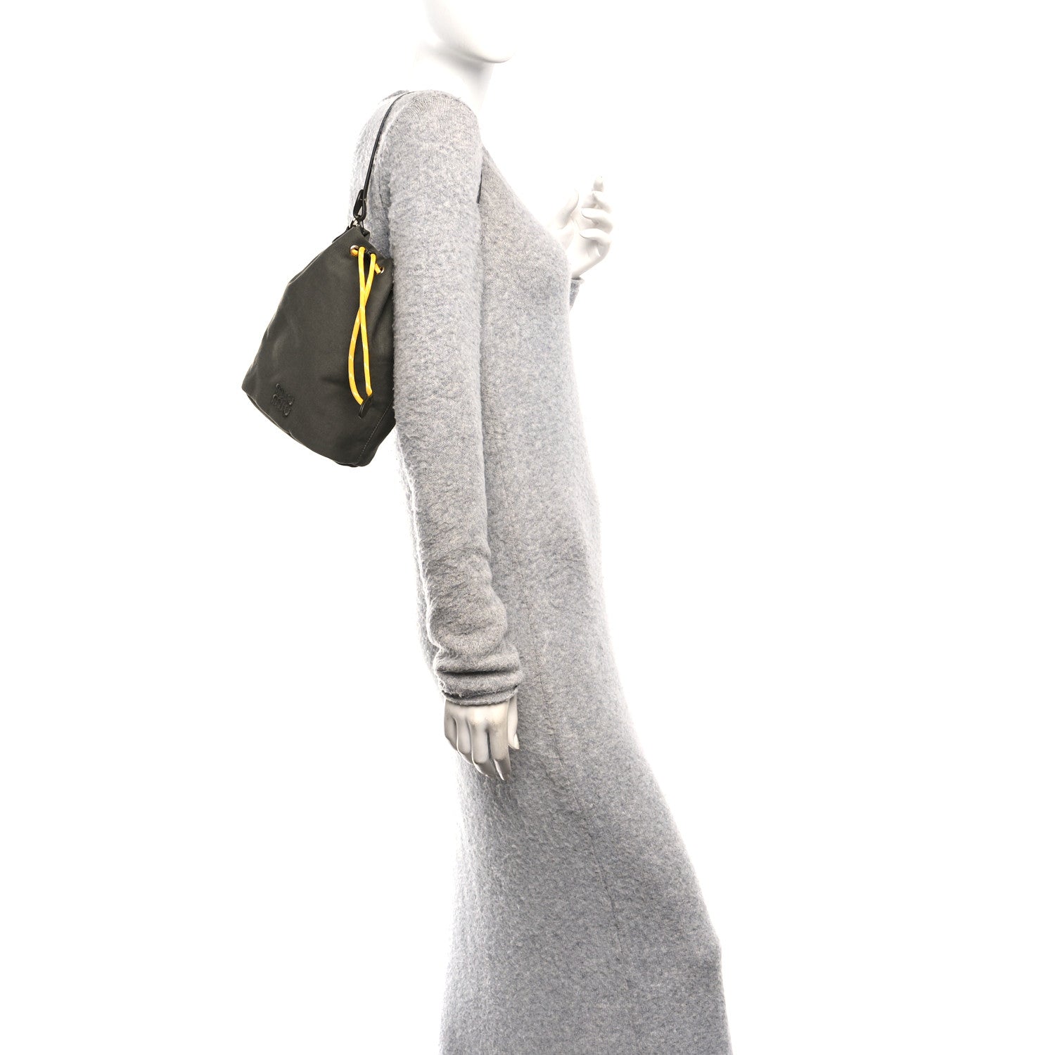 Miu Miu Canvas Gabardine Bucket Bag Oliva Giallo 2 of 9